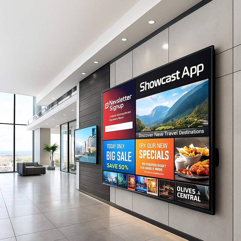 Explanation of how the Showcast App works for screen management